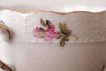 中古美品　HEREND HVNGARY(ヘレンド)　フルーツコンポジション　カップ&ソーサー2客セット(洋食器)(定価約9万7千円)