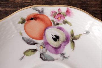 中古美品　HEREND HVNGARY(ヘレンド)　フルーツコンポジション　カップ&ソーサー2客セット(洋食器)(定価約9万7千円)