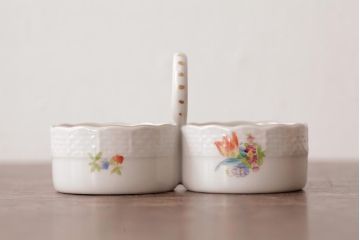 中古　ハンガリー　HEREND(ヘレンド)　PBG　ブルーガーランド ミルフルール　小皿セット(ツインセラー、ジュエリートレイ)