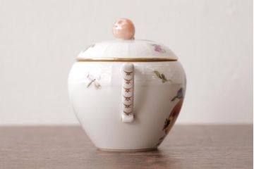 アンティーク雑貨　中古　ハンガリー　HEREND(ヘレンド)　フルーツコンポジション　ティーセット(シュガーポット、クリーマー)