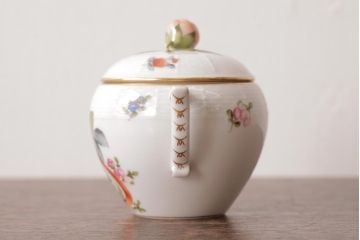 アンティーク雑貨　中古　ハンガリー　HEREND(ヘレンド)　フルーツコンポジション　ティーセット(シュガーポット、クリーマー)