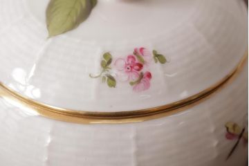 アンティーク雑貨　中古　ハンガリー　HEREND(ヘレンド)　フルーツコンポジション　ティーセット(シュガーポット、クリーマー)