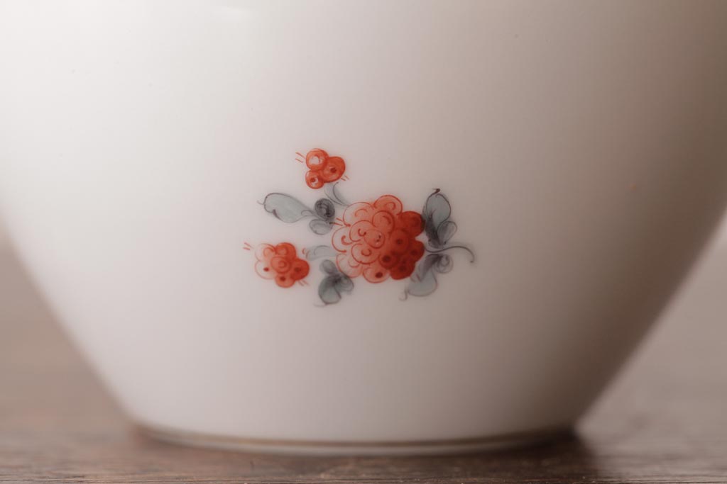 アンティーク雑貨　中古　ハンガリー　HEREND(ヘレンド)　フルーツコンポジション　ティーセット(シュガーポット、クリーマー)