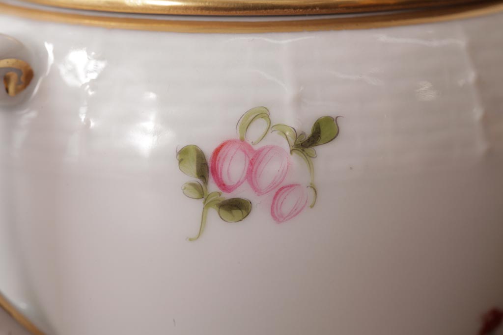 アンティーク雑貨　中古　ハンガリー　HEREND(ヘレンド)　フルーツコンポジション　ティーセット(シュガーポット、クリーマー)