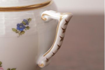 アンティーク雑貨　中古　ハンガリー　HEREND(ヘレンド)　フルーツコンポジション　ティーセット(シュガーポット、クリーマー)