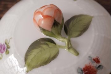 アンティーク雑貨　中古　ハンガリー　HEREND(ヘレンド)　フルーツコンポジション　ティーセット(シュガーポット、クリーマー)