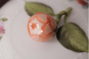 アンティーク雑貨　中古　ハンガリー　HEREND(ヘレンド)　フルーツコンポジション　ティーセット(シュガーポット、クリーマー)