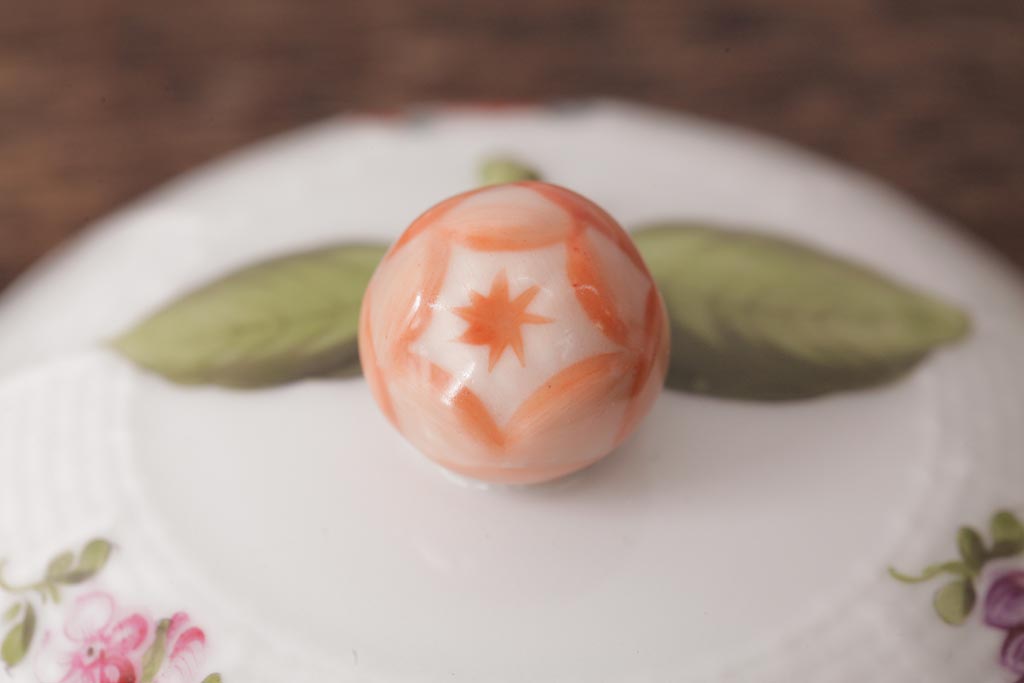 アンティーク雑貨　中古　ハンガリー　HEREND(ヘレンド)　フルーツコンポジション　ティーセット(シュガーポット、クリーマー)