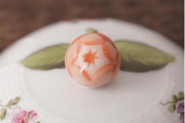 アンティーク雑貨　中古　ハンガリー　HEREND(ヘレンド)　フルーツコンポジション　ティーセット(シュガーポット、クリーマー)