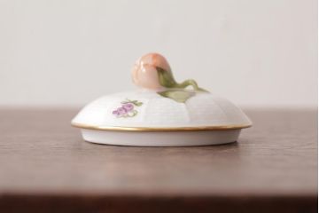 アンティーク雑貨　中古　ハンガリー　HEREND(ヘレンド)　フルーツコンポジション　ティーセット(シュガーポット、クリーマー)