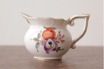 アンティーク雑貨　中古　ハンガリー　HEREND(ヘレンド)　フルーツコンポジション　ティーセット(シュガーポット、クリーマー)
