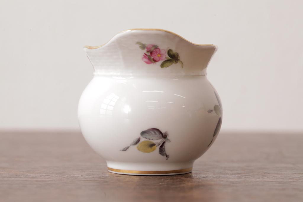 アンティーク雑貨　中古　ハンガリー　HEREND(ヘレンド)　フルーツコンポジション　ティーセット(シュガーポット、クリーマー)