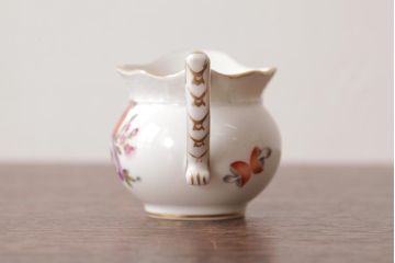 アンティーク雑貨　中古　ハンガリー　HEREND(ヘレンド)　フルーツコンポジション　ティーセット(シュガーポット、クリーマー)