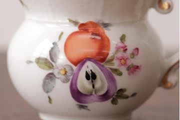 アンティーク雑貨　中古　ハンガリー　HEREND(ヘレンド)　フルーツコンポジション　ティーセット(シュガーポット、クリーマー)