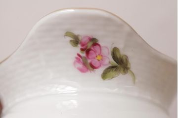 アンティーク雑貨　中古　ハンガリー　HEREND(ヘレンド)　フルーツコンポジション　ティーセット(シュガーポット、クリーマー)