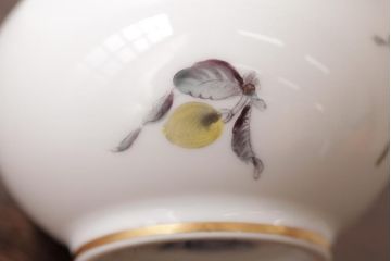 アンティーク雑貨　中古　ハンガリー　HEREND(ヘレンド)　フルーツコンポジション　ティーセット(シュガーポット、クリーマー)