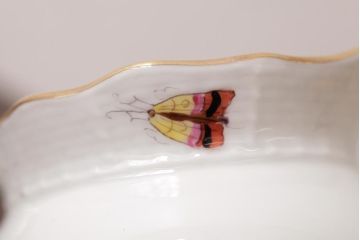 アンティーク雑貨　中古　ハンガリー　HEREND(ヘレンド)　フルーツコンポジション　ティーセット(シュガーポット、クリーマー)