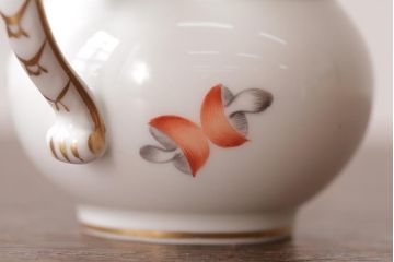 アンティーク雑貨　中古　ハンガリー　HEREND(ヘレンド)　フルーツコンポジション　ティーセット(シュガーポット、クリーマー)