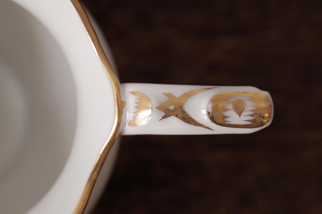 アンティーク雑貨　中古　ハンガリー　HEREND(ヘレンド)　フルーツコンポジション　ティーセット(シュガーポット、クリーマー)