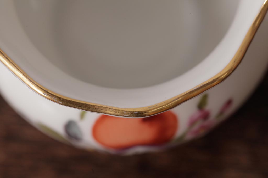 アンティーク雑貨　中古　ハンガリー　HEREND(ヘレンド)　フルーツコンポジション　ティーセット(シュガーポット、クリーマー)