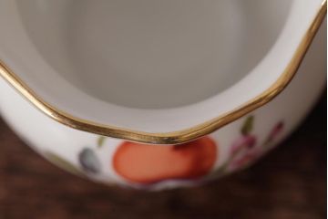 アンティーク雑貨　中古　ハンガリー　HEREND(ヘレンド)　フルーツコンポジション　ティーセット(シュガーポット、クリーマー)