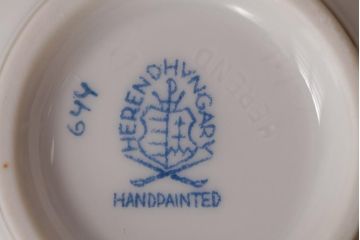 アンティーク雑貨　中古　ハンガリー　HEREND(ヘレンド)　フルーツコンポジション　ティーセット(シュガーポット、クリーマー)