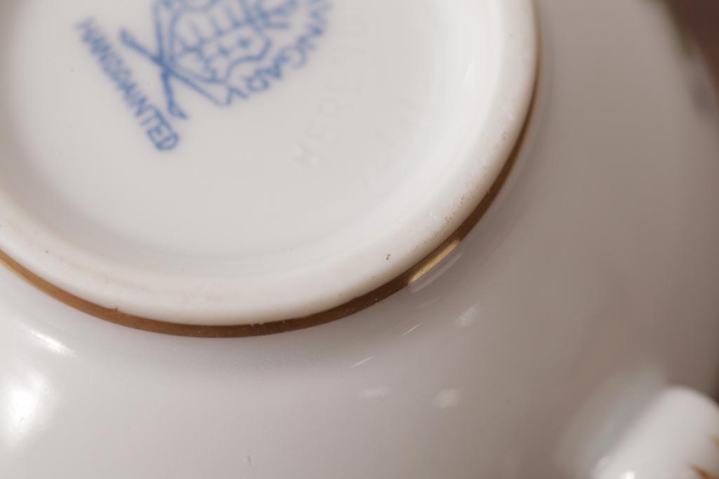 アンティーク雑貨　中古　ハンガリー　HEREND(ヘレンド)　フルーツコンポジション　ティーセット(シュガーポット、クリーマー)