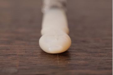 アンティーク雑貨　イギリスアンティーク　Victorian(ヴィクトリアン)　Sheffield(シェフィールド)　白蝶貝　スターリングシルバー(銀製)　ペーパーナイフ(レターオープナー)