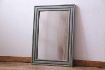 アンティーク雑貨　ラフジュ工房オリジナル　ペイント　くすんだ色味が落ち着いた印象与えるウォールミラー(鏡)