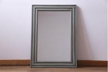 アンティーク雑貨　ラフジュ工房オリジナル　ペイント　くすんだ色味が落ち着いた印象与えるウォールミラー(鏡)(1)