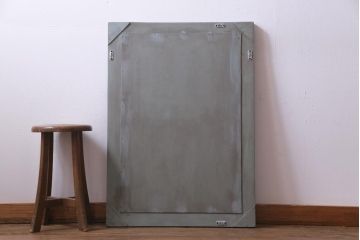 アンティーク雑貨　ラフジュ工房オリジナル　ペイント　くすんだ色味が落ち着いた印象与えるウォールミラー(鏡)(1)