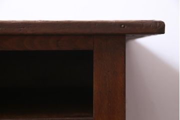 アンティーク家具　昭和中期　使いこまれた風合いが味のある平机(作業台、カウンター)
