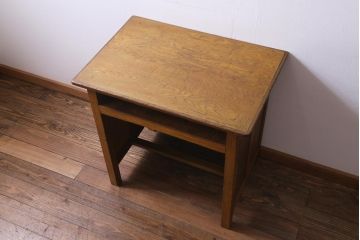 アンティーク家具　昭和中期　使いこまれた風合いが味のある平机(作業台、カウンター)(1)