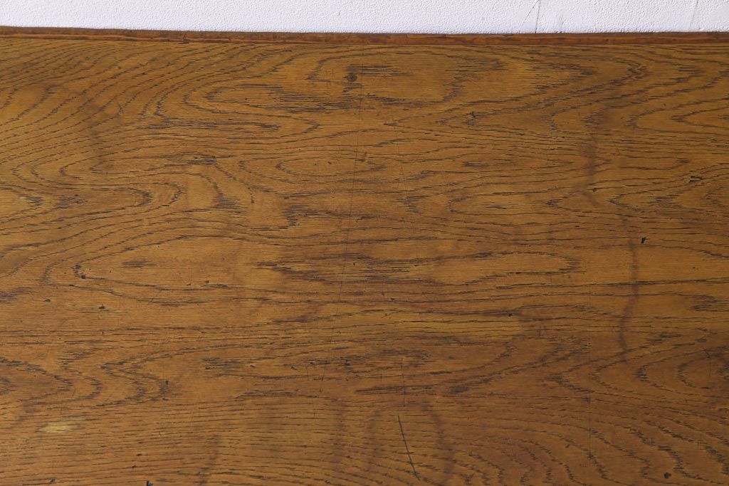 アンティーク家具　昭和中期　使いこまれた風合いが味のある平机(作業台、カウンター)(1)