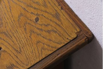 アンティーク家具　昭和中期　使いこまれた風合いが味のある平机(作業台、カウンター)(1)