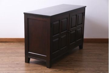 中古　北海道民芸家具　リメイク　シックな印象のローボード(収納棚、リビングボード)(1)