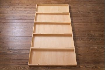 中古　北海道民芸家具　リメイク　シックな印象のローボード(収納棚、リビングボード)(1)