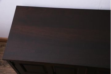中古　北海道民芸家具　リメイク　シックな印象のローボード(収納棚、リビングボード)(1)