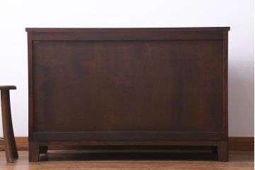 中古　北海道民芸家具　リメイク　シックな印象のローボード(収納棚、リビングボード)(1)