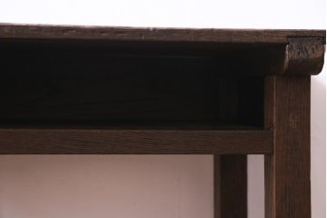 レトロ家具　昭和レトロ　木の温かみが楽しめる学校の木製デスク(平机、在宅ワーク、在宅用学習机)