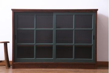 ラフジュ工房オリジナル　レトロな建具をリメイクした収納棚(戸棚、キャビネット)