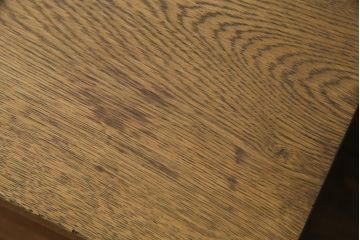 レトロ家具　昭和レトロ　ナラ材　渋みのある木の風合いがレトロな薄型片袖デスク(机、在宅ワーク、在宅用作業台、カウンターテーブル)