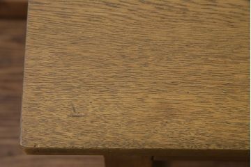 レトロ家具　昭和レトロ　ナラ材　渋みのある木の風合いがレトロな薄型片袖デスク(机、在宅ワーク、在宅用作業台、カウンターテーブル)