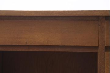 アンティーク家具　昭和中期　シンプルで懐かしい雰囲気の片袖デスク(机、在宅ワーク、在宅用カウンターテーブル、作業台)