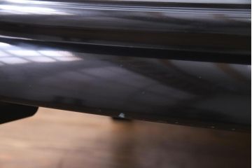 中古　民芸家具　オーバル型　ガラス天板付き　煌びやかな螺鈿細工の座卓(ローテーブル、センターテーブル)(定価約74万円)