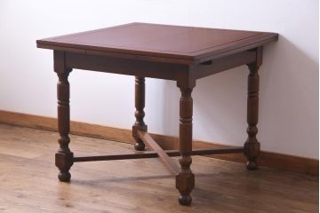 ヴィンテージ家具　イギリスビンテージ　木の温もり溢れるエクステンションテーブル(ダイニングテーブル)
