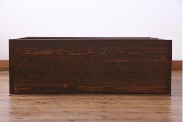 ラフジュ工房オリジナル　古建具リメイク　ケヤキの美しい杢目を楽しめる壁掛け戸棚(ウォールシェルフ、収納棚)