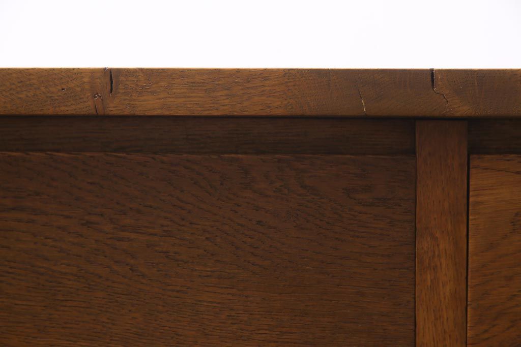 アンティーク家具　昭和中期　シンプルで懐かしい雰囲気の片袖デスク(机、在宅ワーク、在宅用カウンターテーブル、作業台)(1)