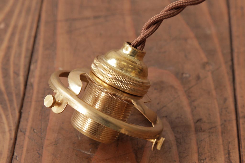 フランスアンティーク　波うつようなフリルシェードが可愛らしいペンダントライト(天井照明、電笠)