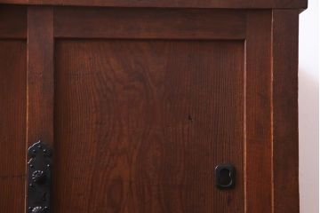 アンティーク家具　明治大正期　ヒノキ材　シンプルな作りが魅力的な小振りの帳場箪笥(収納箪笥、引き出し)(R-033989)